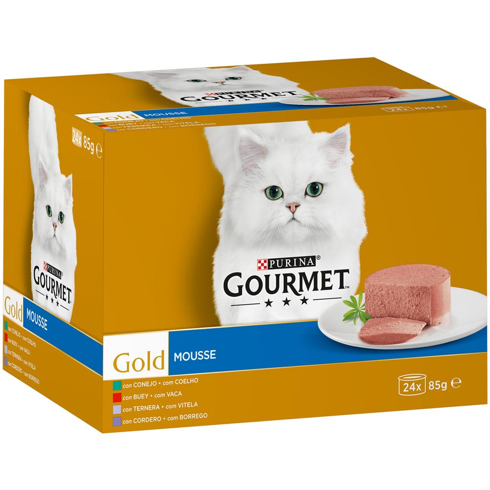Gold Mousse Multipack: Coniglio, Manzo, Vitello, Agnello24x85 Gr - Foto 1