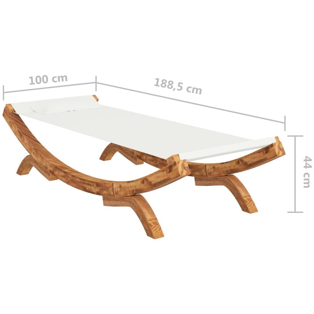 Lettino Prendisole 100x188,5x44 cm in Legno Curvato Crema - Foto 6