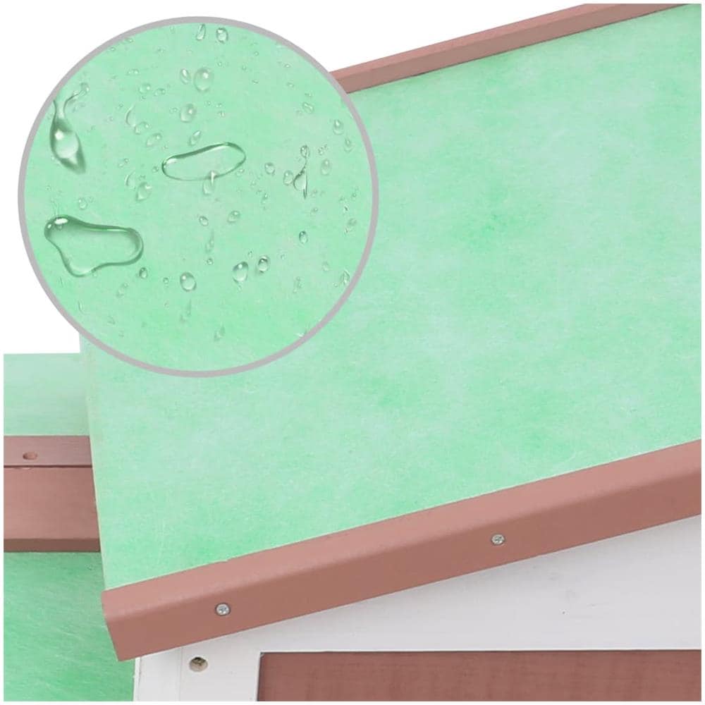 Conigliera per Esterni Grande Marrone Bianca 145x45x84 cm Legno - Foto 2