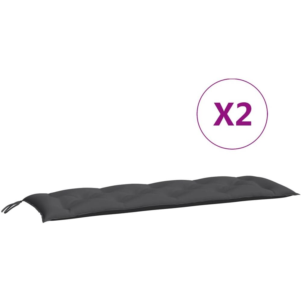 Cuscini Panca Giardino 2pz Antracite 150x50x7cm Tessuto Oxford - Foto 1