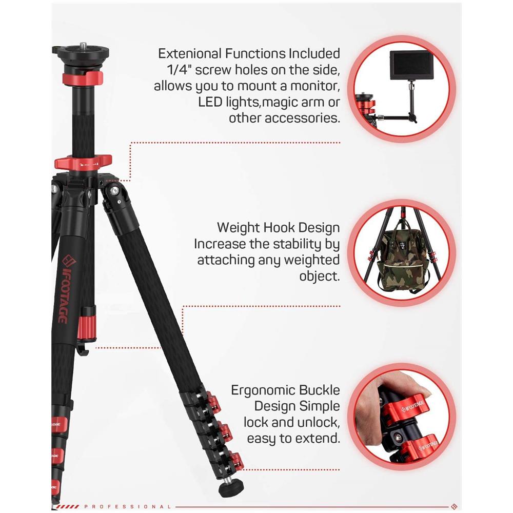 Tc5s Supporto Per Fotocamera 1650 Micron Teste A Sfera Nero - Foto 2