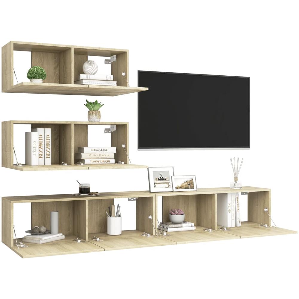 Set Porta Tv 4 Pz Rovere Sonoma In Truciolato - Foto 3