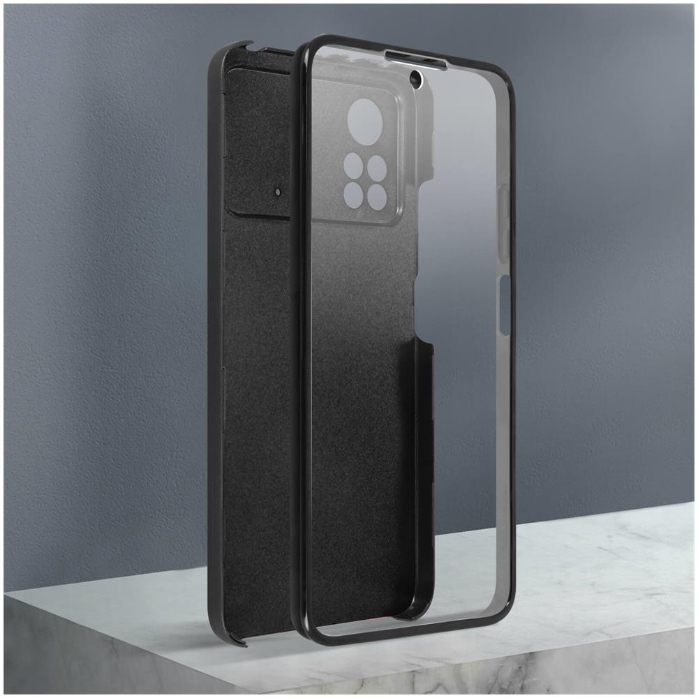 Cover Xiaomi Poco X4 Pro 5g Retro Rigido E Fronte Flessibile - Nera - Foto 2