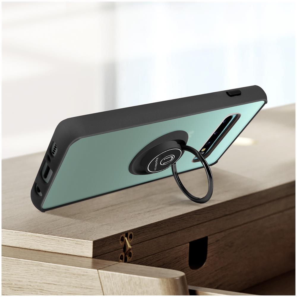 Cover Samsung Galaxy S10 Bimateria Anello Metallico Supporto Nera - Foto 2
