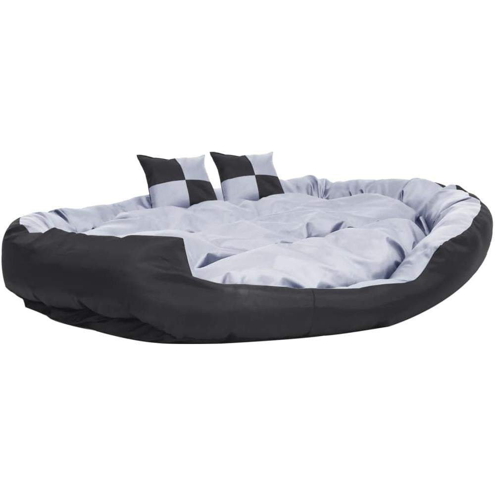 Cuscino Per Cani Reversibile Lavabile Grigio Nero 150x120x25 Cm - Foto 1