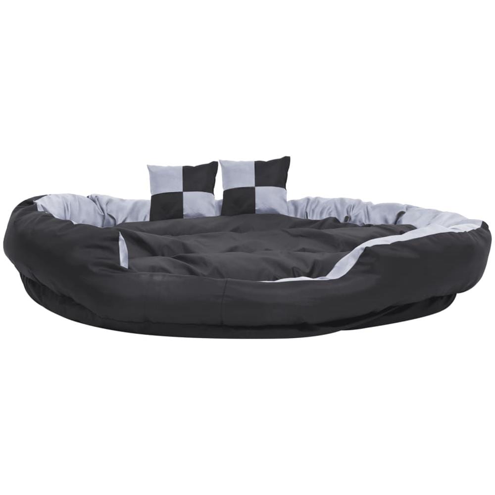 Cuscino Per Cani Reversibile Lavabile Grigio Nero 150x120x25 Cm - Foto 2