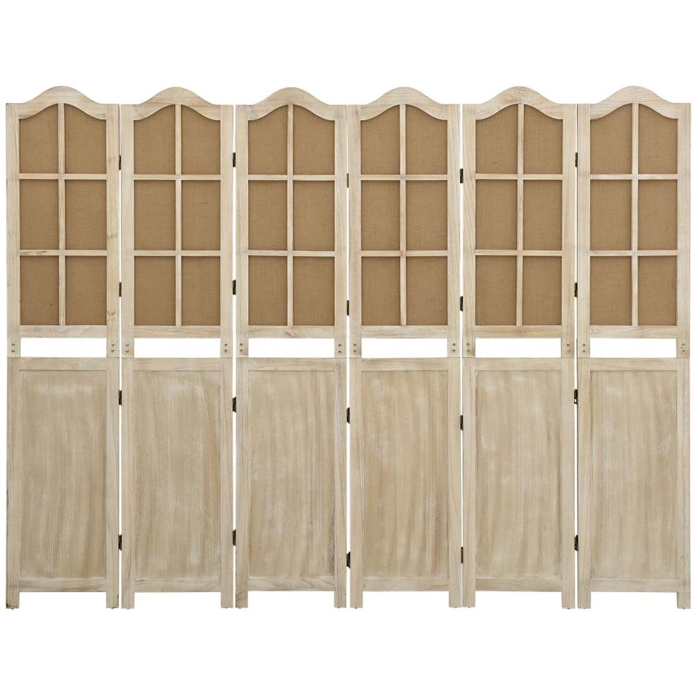 Divisorio A 6 Pannelli Marrone 214x165 Cm In Tessuto - Foto 2