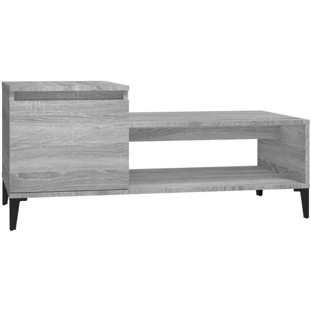 Tavolino Da Salotto Grigio Sonoma 100x50x45cm Legno Multistrato - Foto 2