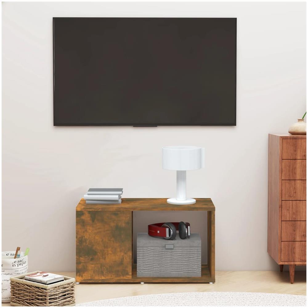 Mobile Porta Tv Rovere Fumo 60x24x32 Cm In Legno Multistrato - Foto 1
