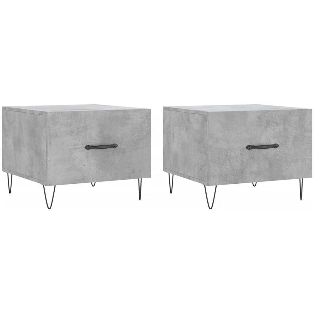 Tavolini Salotto 2pz Grigio Cemento 50x50x40 Legno Multistrato - Foto 2