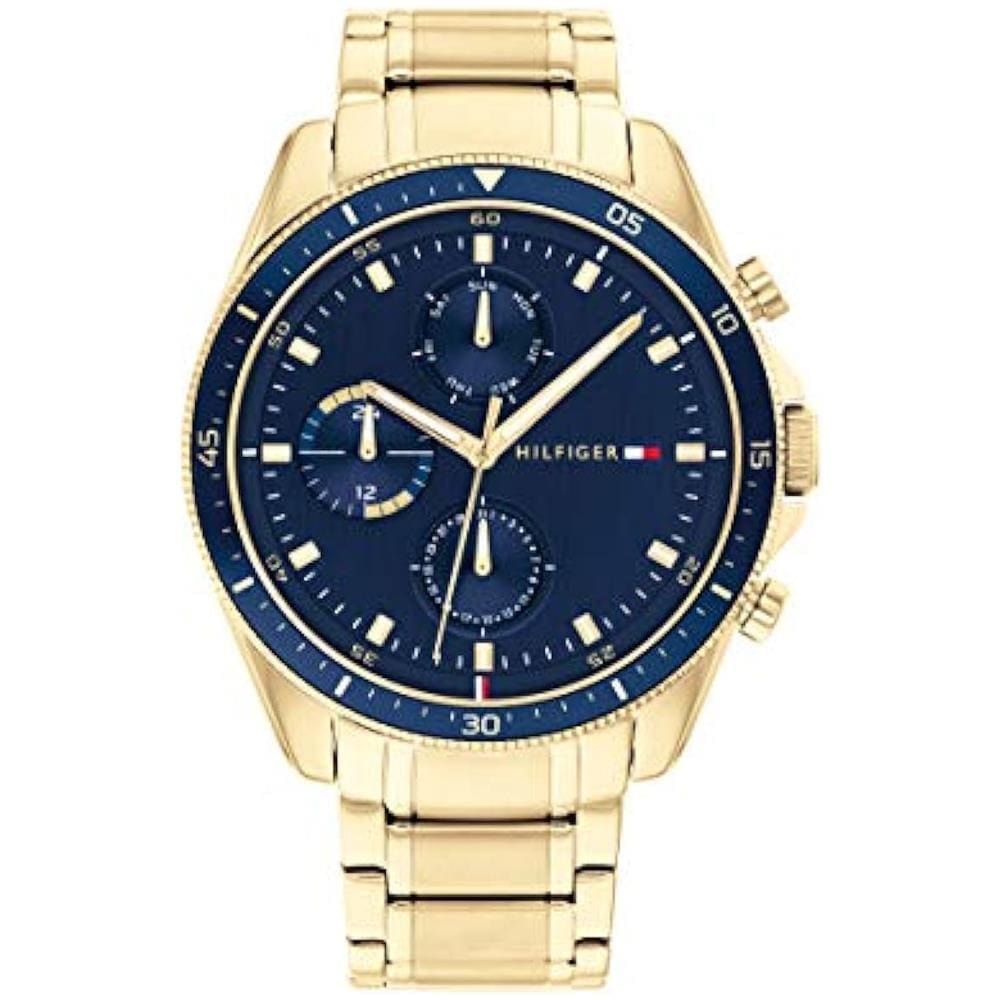 Orologio Analogico Multifunzione Al Quarzo Da Uomo Con Cinturino In Acciaio Inossidabile Dorato - 1791834 - Foto 2