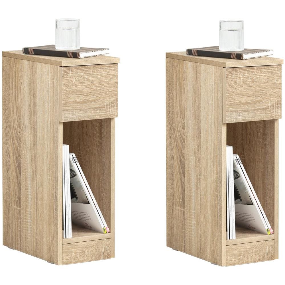 Set 2 Comodini 20x60x35 Cm Naturali Fbt111-nx2 - Foto 1