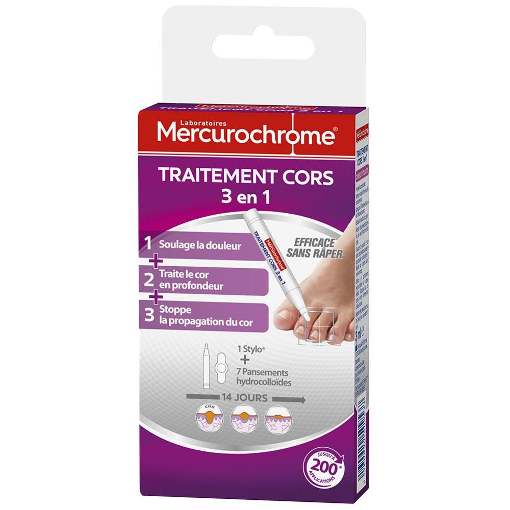 Trattamento Cors 3 In 1 Con Penna E 7 Cerotti 4ml Mercurochrome - Foto 1