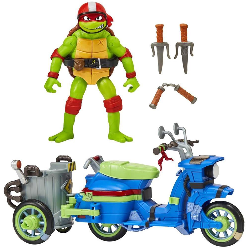 Tartarughe Ninja Mutant Mayhem Veicolo e Raffaello 11.5cm Articolato Idea Regalo - Foto 1