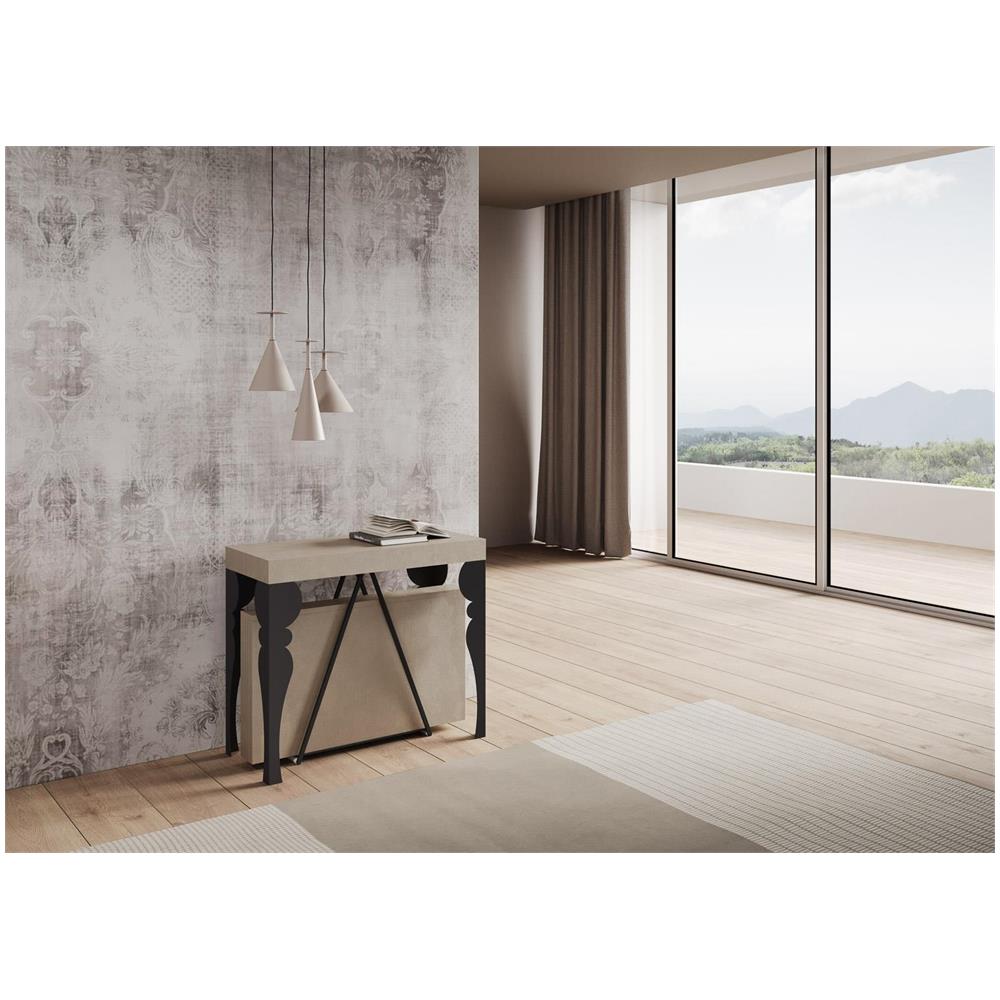 Consolle allungabile 90x40/196 cm Riza Small cashmere telaio antracite - Foto 2