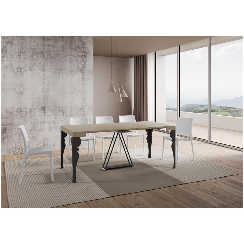 Consolle allungabile 90x40/196 cm Riza Small cashmere telaio antracite - Foto 3