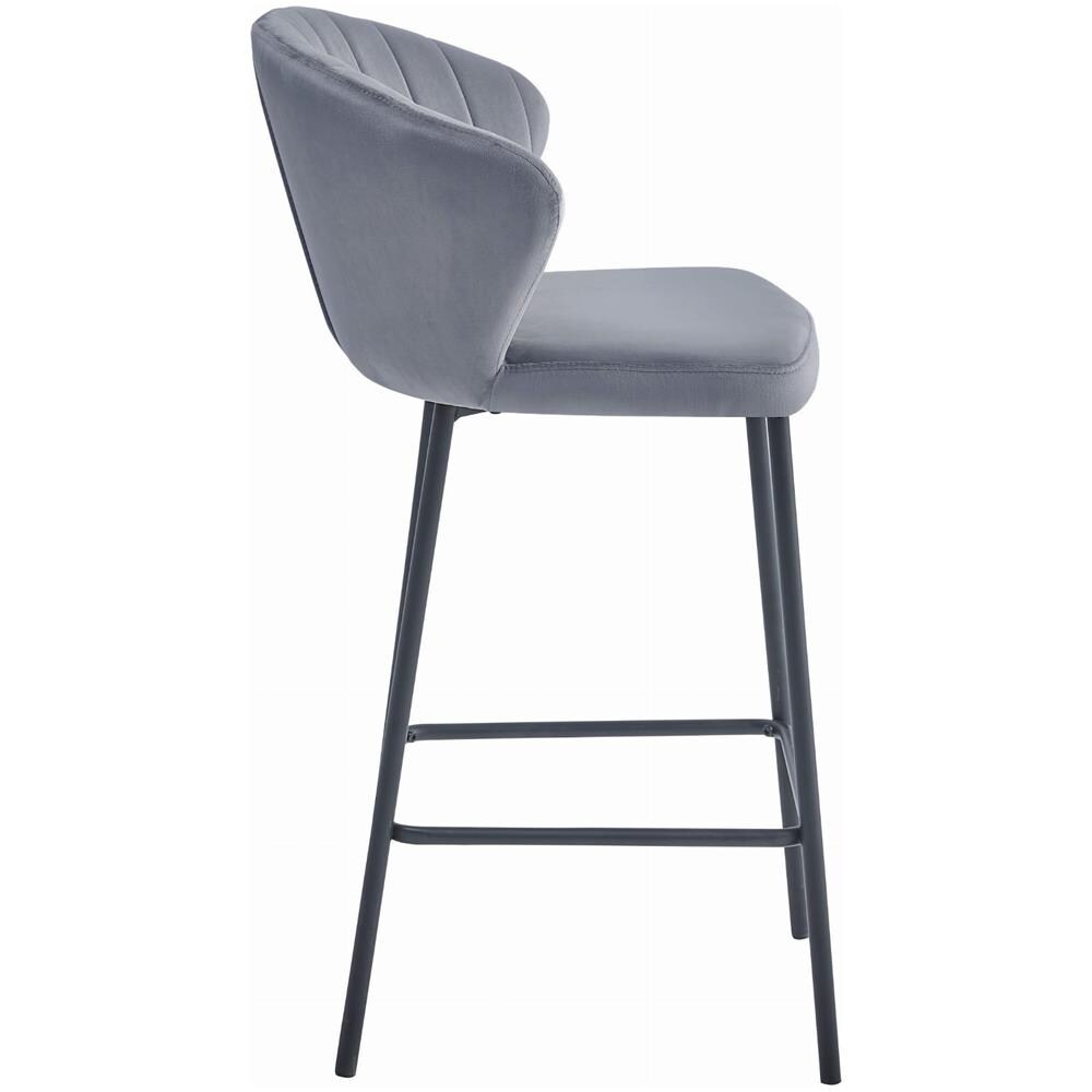 Sgabello GATTA in velluto grigio scuro con gambe nere per cucina - Foto 2