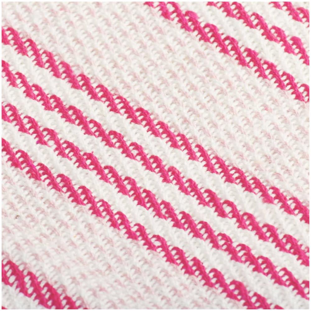 Copriletto In Cotone A Strisce 125x150 Cm Rosa E Bianco - Foto 2