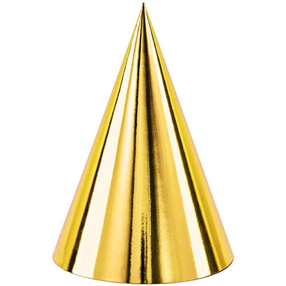 Partydeco - 6 Cappelli Da Festa In Cartone Dorati 16cm - Foto 1