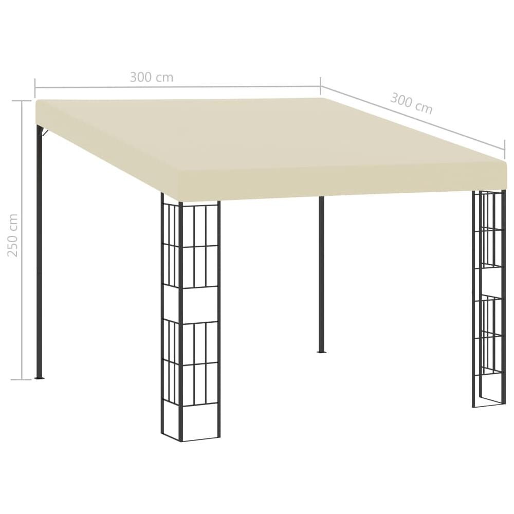 Gazebo A Parete 3x3 M Crema In Tessuto - Foto 6