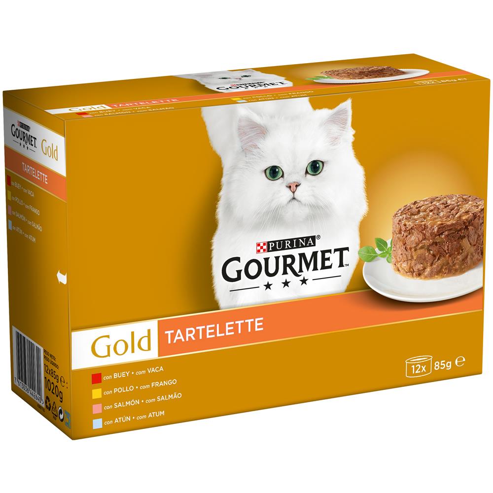 Gold Tartelette Multipack: Manzo, Pollo, Salmone, Tonno12x85 Gr - Foto 1