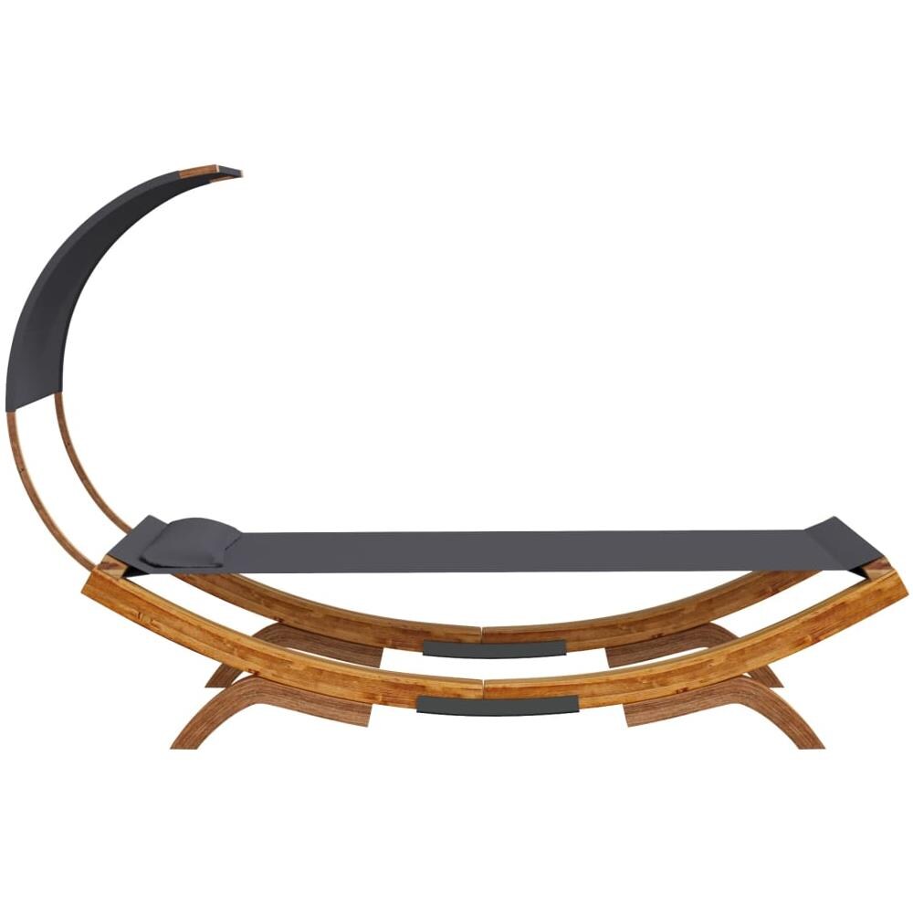 Lettino con Tettuccio 100x200x126 cm in Legno Curvato Antracite - Foto 1