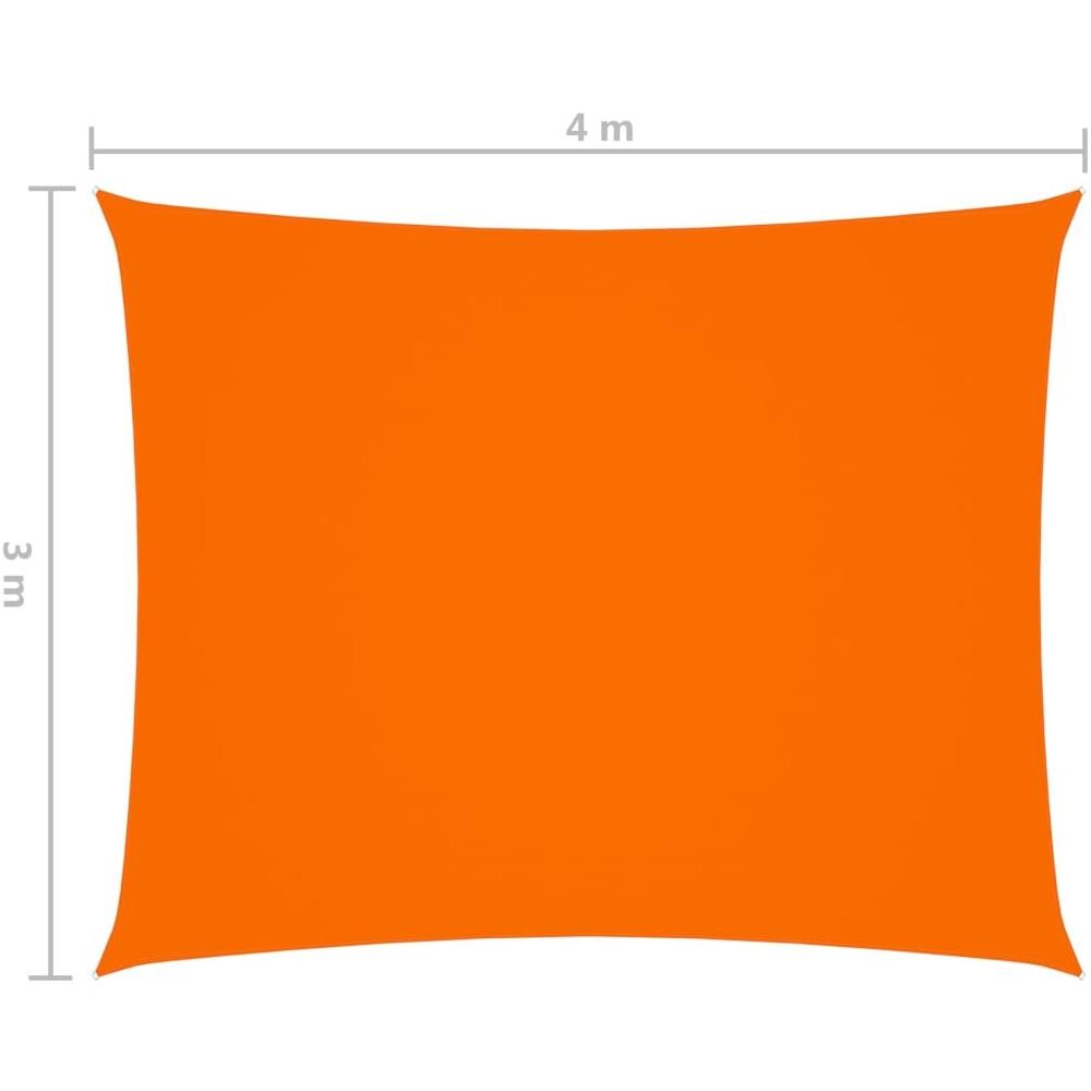 Parasole a Vela Oxford Rettangolare 3x4 m Arancione - Foto 6