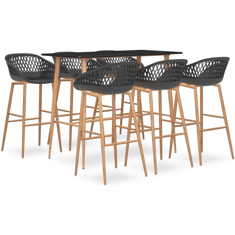 Set da Bar 7 pz Nero e Grigio - Foto 1