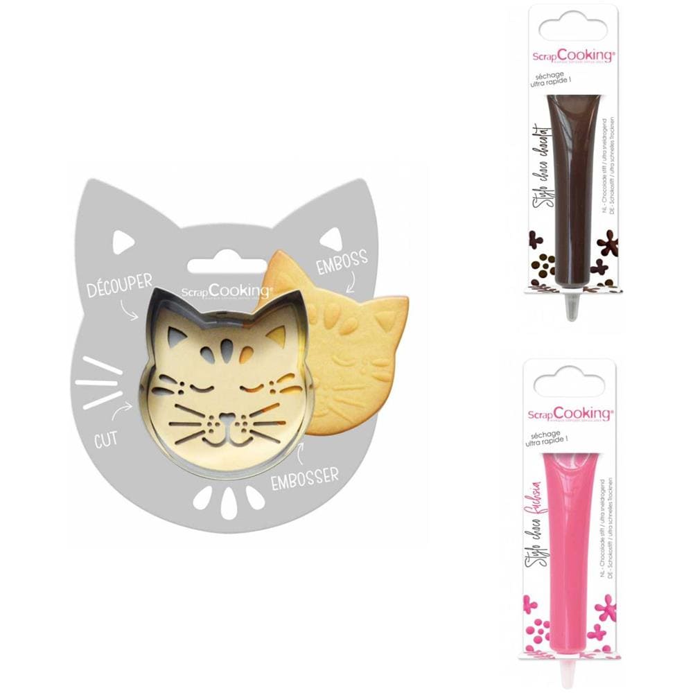 Kit Biscotti Di Soccorso Per Gatti + 2 Penne Al Cioccolato Marrone E Fucsia - Foto 1
