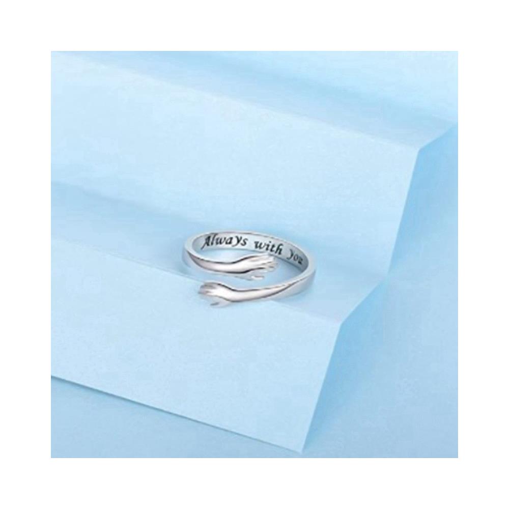 Anelli Hug Con Messaggi D'amore, Confezione Da 2 Silver - Foto 2