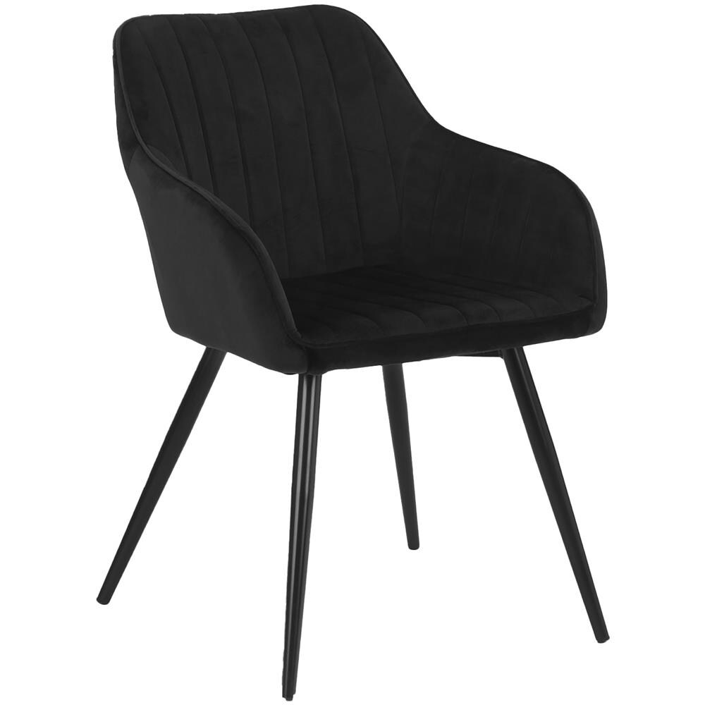 Sedia Bertille In Velluto Nero - Foto 1