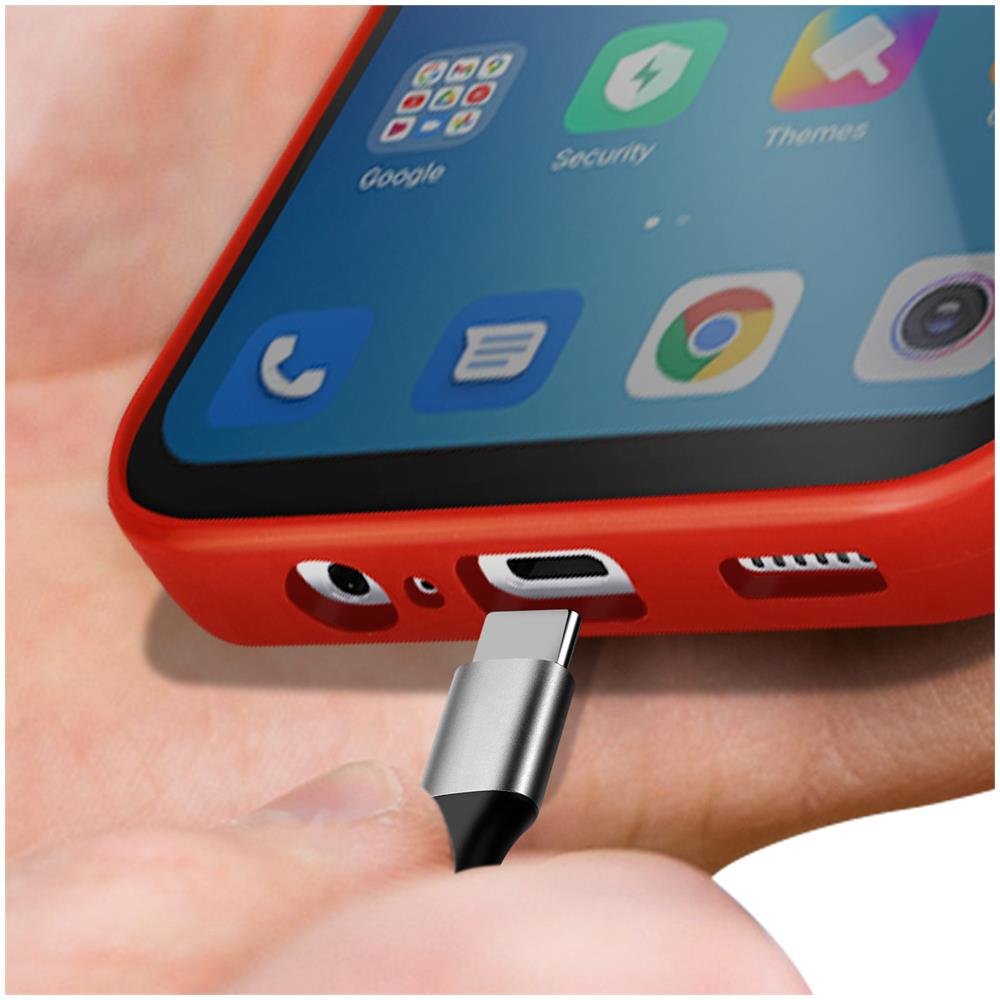 Cover 360° Per Galaxy A14 Retro Rigido Protezione Schermo Flessibile Bordo Rosso - Foto 2
