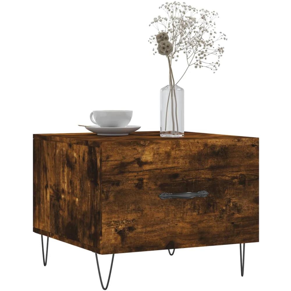 Tavolini Salotto 2 Pz Rovere Fumo 50x50x40cm Legno Multistrato - Foto 3