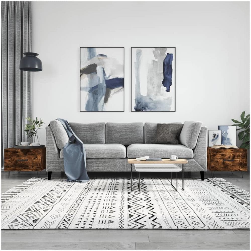 Tavolini Salotto 2 Pz Rovere Fumo 50x50x40cm Legno Multistrato - Foto 1
