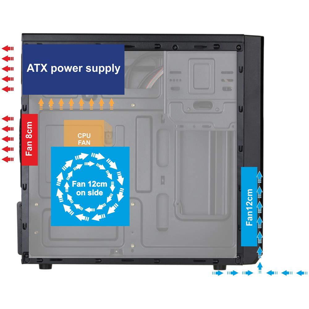 Case AK17BK Micro TowerATX / Micro-ATX / Mini-ITX 2 Porte USB 3.0 Colore Nero - Foto 6