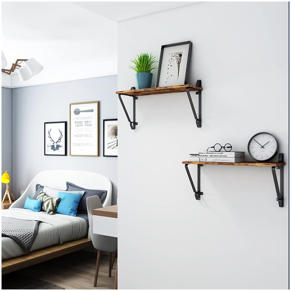 Mensole da parete rustiche VALORA - Set di 2 per soggiorno, ufficio LCR01BX - Foto 2