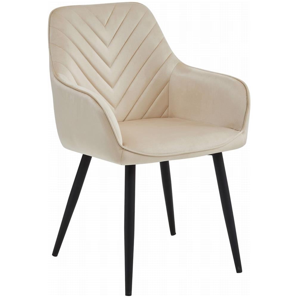 Sedia WAAV - Elegante velluto beige per soggiorno, cucina, sala da pranzo x 1 - Foto 1