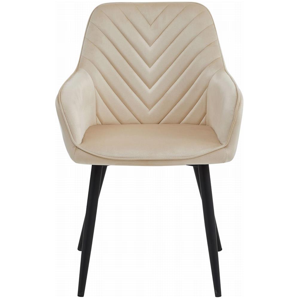 Sedia WAAV - Elegante velluto beige per soggiorno, cucina, sala da pranzo x 1 - Foto 2