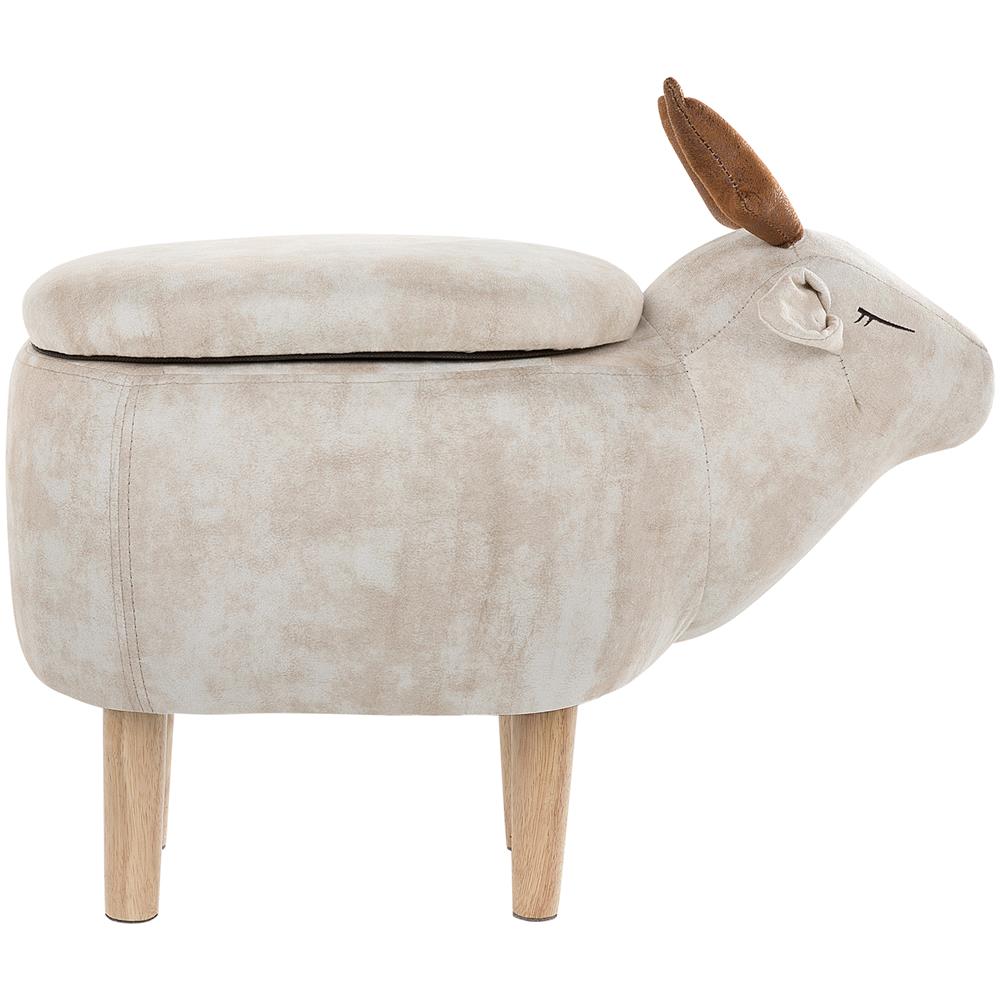 Pouf In Tessuto Beige Reindeer - Foto 2