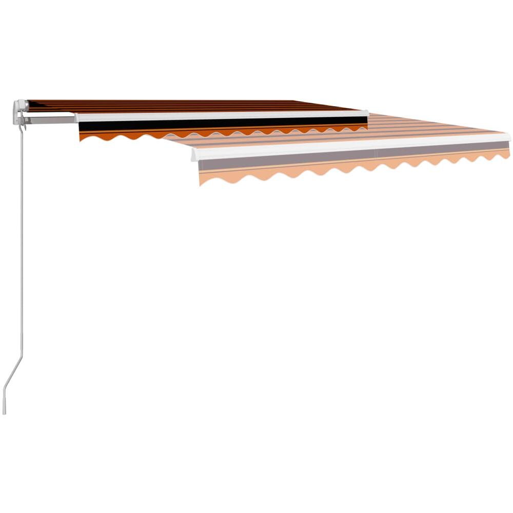 Tenda Da Sole Retrattile Manuale 300x250 Cm Arancione E Marrone - Foto 2