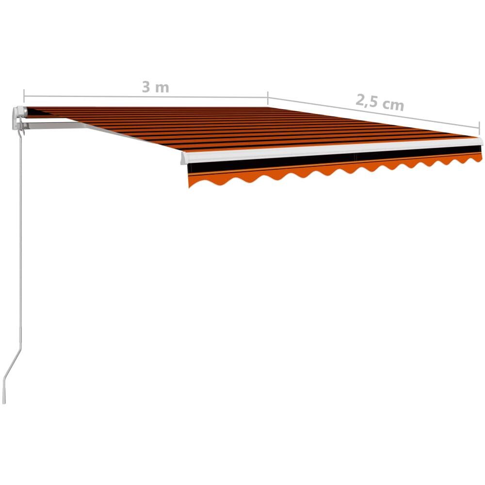 Tenda Da Sole Retrattile Manuale 300x250 Cm Arancione E Marrone - Foto 12