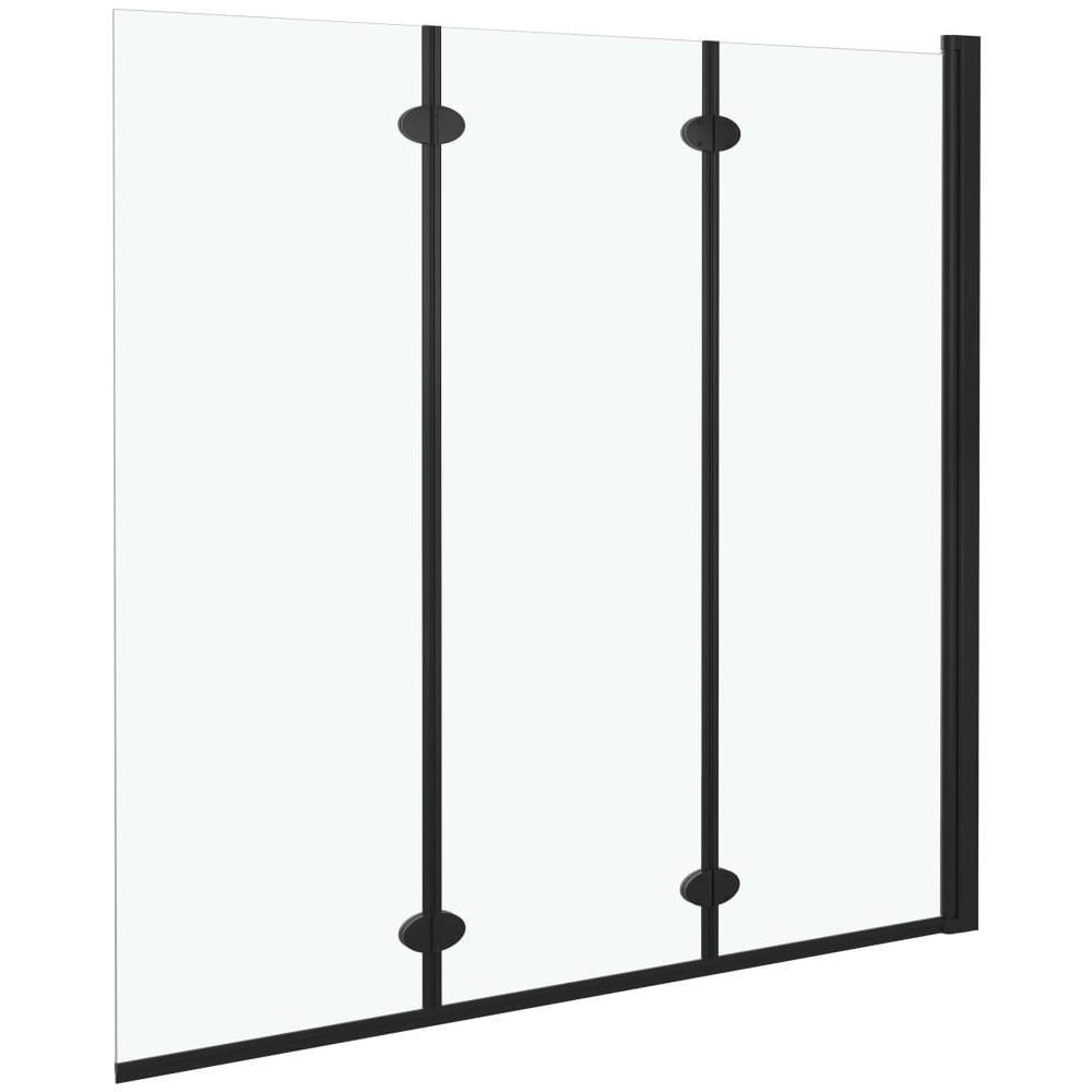 Box Doccia Pieghevole a Libro 3 Pannelli in ESG 130x138 cm Nero - Foto 2