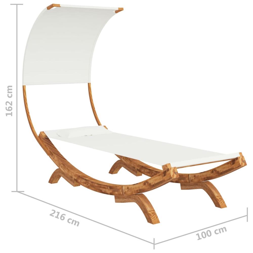 Lettino con Tettuccio 100x200x126 cm in Legno Curvato Crema - Foto 6