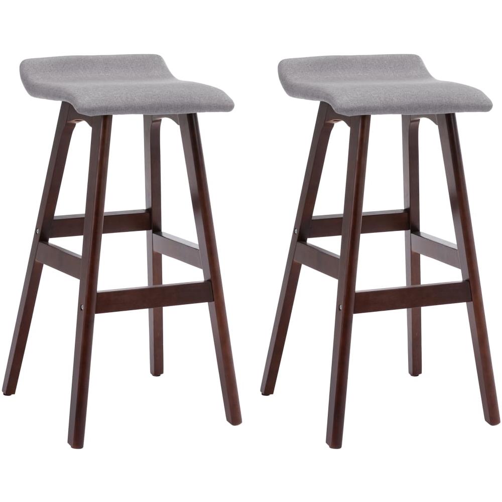 Sedie Da Bar 2 Pz Grigio Chiaro In Tessuto - Foto 2