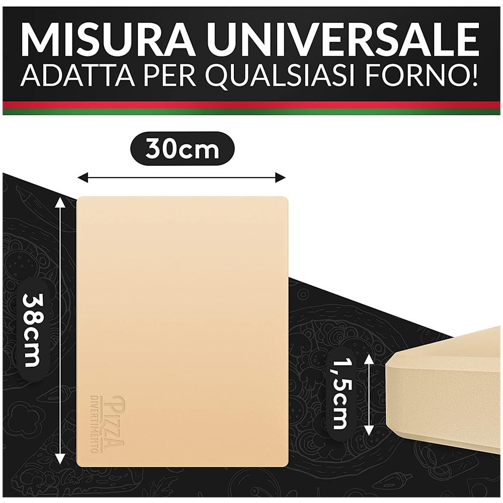 Pietra Refrattaria Per Forno E Griglia A Gas - Pietra Refratteria In Cordierite Fino A 900 °c - Base Croccante E Condimento Succulento - Foto 4