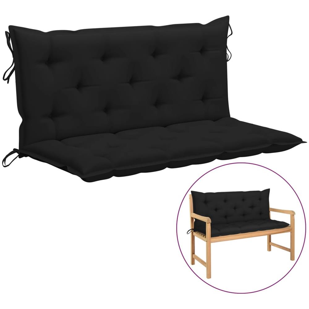 Cuscino per Panca Nero 120x (50+50) x7 cm in Tessuto Oxford - Foto 1