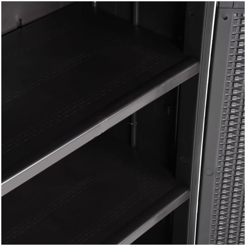 Armadio Da Giardino Nero 65x45x172 Cm In Pp - Foto 3