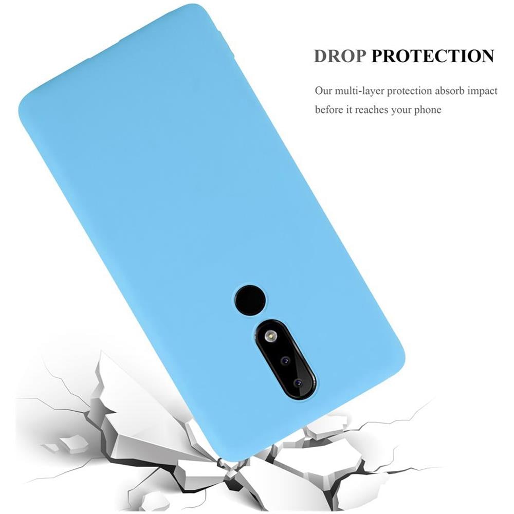 Custodia Compatibile Con Nokia 5.1 Plus / Nokia X5 In Candy Blu - Coperchio Protettivo In Silicone Tpu Flessibile - Foto 8