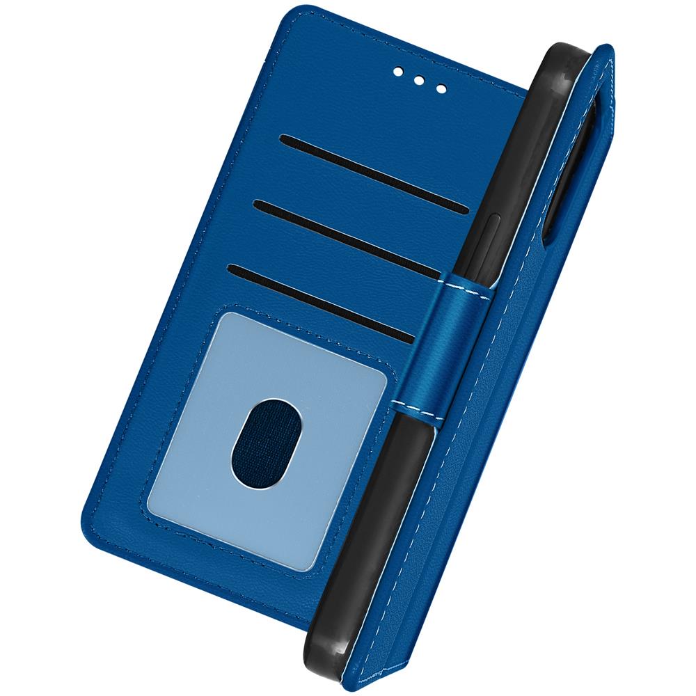 Custodia A Portafoglio Iphone 13 Multiscomparto Supporto Video Azzurra - Foto 1