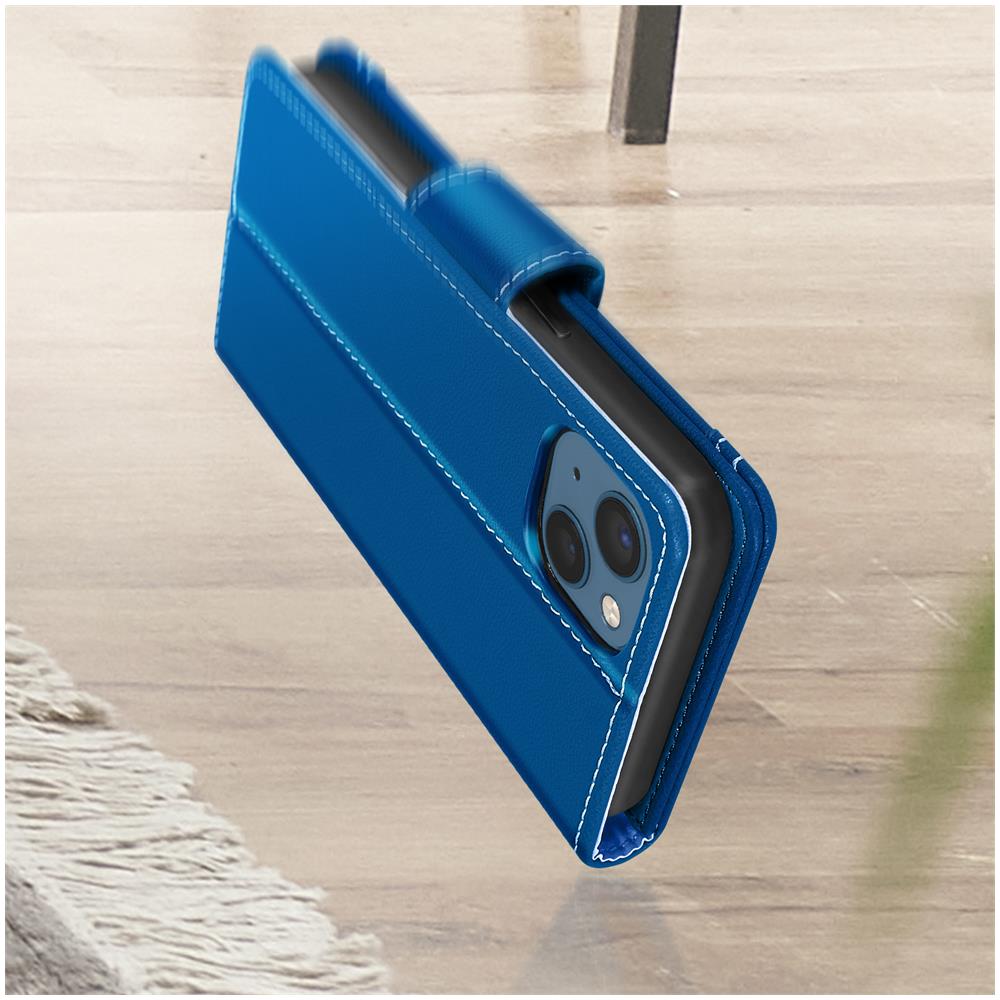 Custodia A Portafoglio Iphone 13 Multiscomparto Supporto Video Azzurra - Foto 2